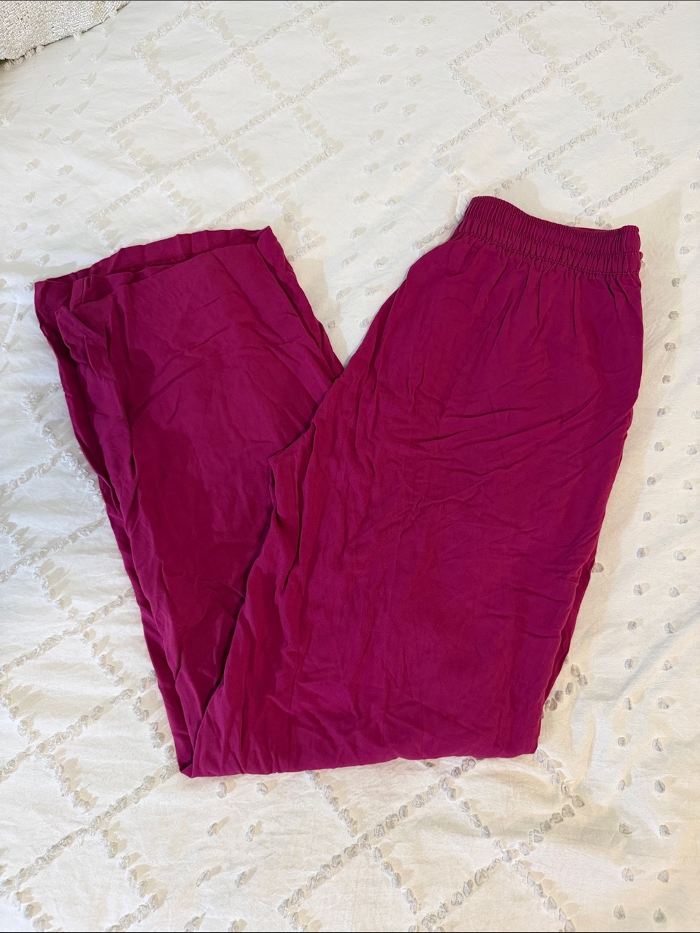 Old Navy Hot Pink High-Rise Wide Leg Pants linen like medium tall